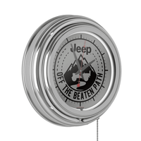 Neon Wall Clock-Jeep Black Mountain Double Rung Analog Clock with Pull Chain-Pub, Garage, or Man Cave Accessories (White) EasyOptionXY LLC