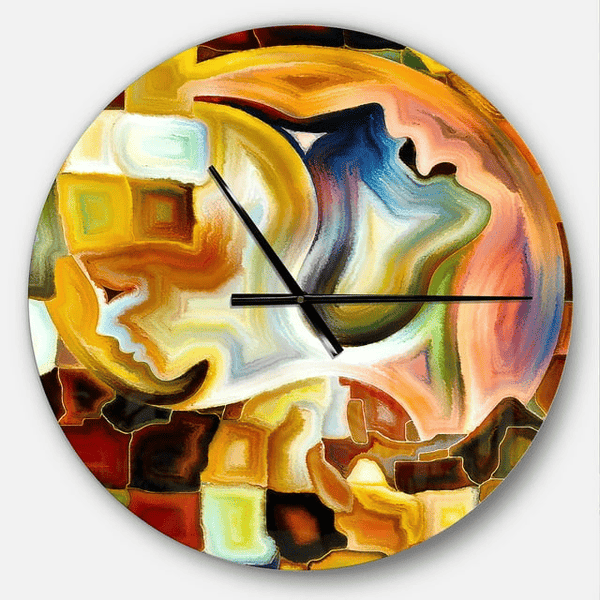 Designart 'Way of Inner Paint' Metal Wall Clock(Size 23" x 23") EasyOptionXY LLC