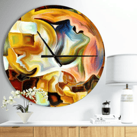 Designart 'Way of Inner Paint' Metal Wall Clock(Size 23" x 23") EasyOptionXY LLC