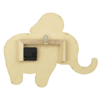 Sterling & Noble Indoor Light Wood Elephant Shaped Analog Wall Clock EasyOptionXY LLC