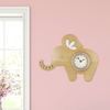 Sterling & Noble Indoor Light Wood Elephant Shaped Analog Wall Clock EasyOptionXY LLC