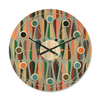 Designart 'Abstract Retro Drops IX' Mid-Century Modern Wood Wall Clock(Size 16" x 16") EasyOptionXY LLC