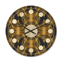 Designart 'Art Deco Style Retro Pattern' Mid-Century Modern Wood Wall Clock(Size 16" x 16") EasyOptionXY LLC