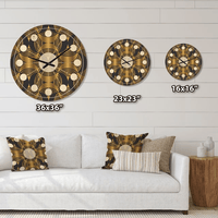 Designart 'Art Deco Style Retro Pattern' Mid-Century Modern Wood Wall Clock(Size 16" x 16") EasyOptionXY LLC