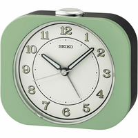 Seiko 4 inch Kyoda Beep Alarm Metallic Green Mid-Century Modern Analog Quartz Desk Clock QHE195MLH EasyOptionXY LLC
