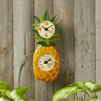 Taylor Precision Products 12-inch Pineapple Clock with Thermometer EasyOptionXY LLC