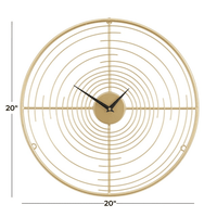 DecMode 20" Gold Metal Open Frame Swirl Wall Clock EasyOptionXY LLC
