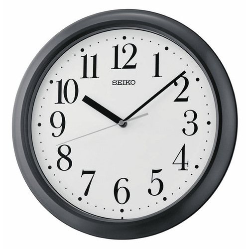 Seiko 12" Yori Wall Clock, Classic Round Analog, Quartz, Metallic Black, QXA787KLH EasyOptionXY LLC