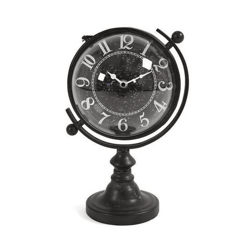 Zentique PC083 7.25 x 11.75 x 6.75 in. Iron Clock&#44; Black&#44; White EasyOptionXY LLC