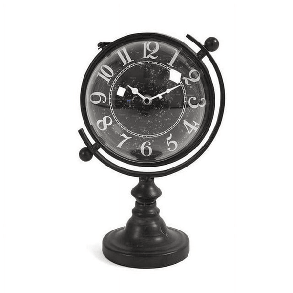 Zentique PC083 7.25 x 11.75 x 6.75 in. Iron Clock&#44; Black&#44; White EasyOptionXY LLC