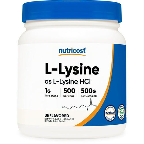 Nutricost L-Lysine Powder 500 Grams - Pure, Non-GMO, Gluten Free Supplement EasyOptionXY LLC