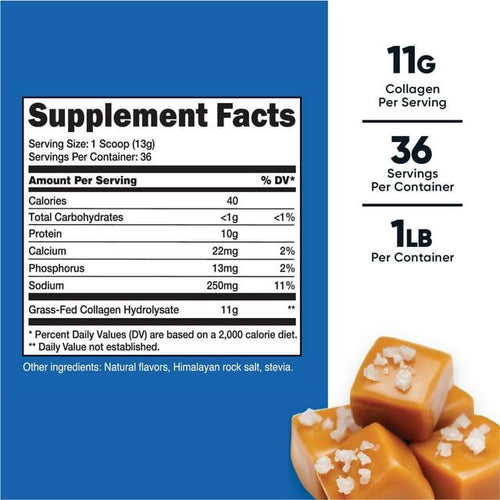 Nutricost Grass-Fed Collagen Powder 1LB (454 G) (Salted Caramel) - Non-GMO Supplement EasyOptionXY LLC
