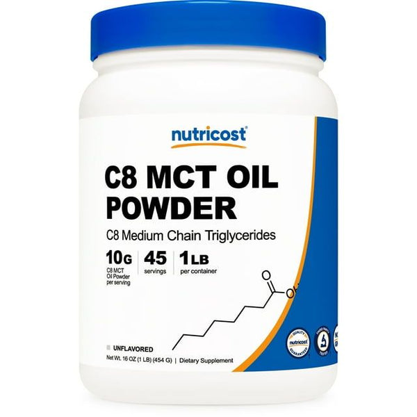 Nutricost C8 MCT Oil Powder 1LB (16oz) - 95% C8 MCT Oil Powder Supplement EasyOptionXY LLC