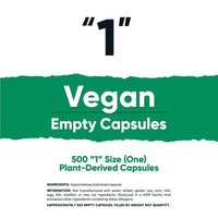 Nutricost Empty Capsules Size 1 Vegan - 500 Clear Empty Plant-Based Capsules - Kosher Certified, Halal Certified, Non-GMO, Soy Free, Gluten Free, Vegetarian EasyOptionXY LLC