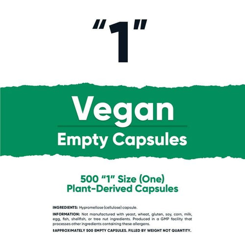 Nutricost Empty Capsules Size 1 Vegan - 500 Clear Empty Plant-Based Capsules - Kosher Certified, Halal Certified, Non-GMO, Soy Free, Gluten Free, Vegetarian EasyOptionXY LLC
