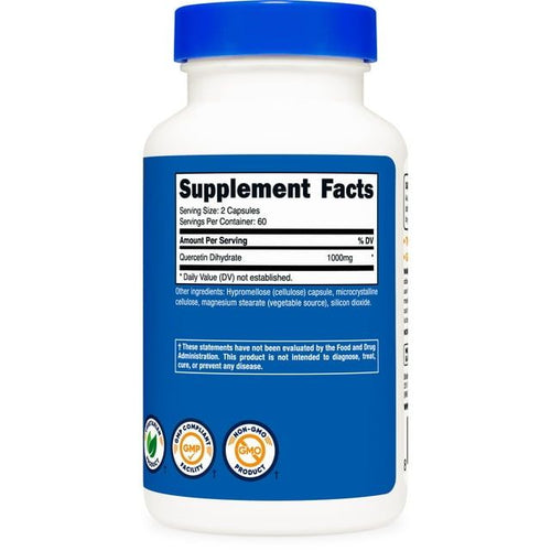 Nutricost Quercetin 1000mg, 120 Capsules - 60 Servings, 500mg Per Capsule, Vegetarian Supplement EasyOptionXY LLC