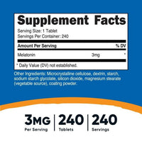 Nutricost Melatonin 3mg, 240 Tablets - 3mg Per Serving, Non-GMO, Gluten Free Supplement EasyOptionXY LLC