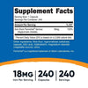 Nutricost Iron Supplement from Ferrochel Ferrous Bisglycinate Chelate, 18mg, 240 Capsules EasyOptionXY LLC
