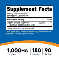Nutricost Shiitake Mushroom Supplement Capsules 1000mg, 90 Servings EasyOptionXY LLC