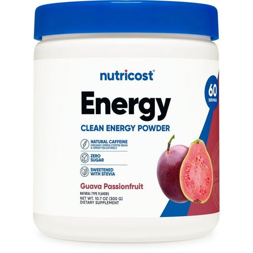 Nutricost Energy Complex Guava Passion Fruit (60 Servings) | Clean Energy Powder, Sweetened with Stevia, Natural Caffeine (300g) EasyOptionXY LLC