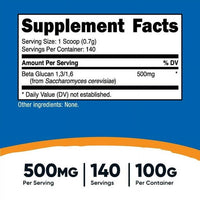 Nutricost Beta Glucan Supplement Powder 100 Grams (140 Servings) EasyOptionXY LLC