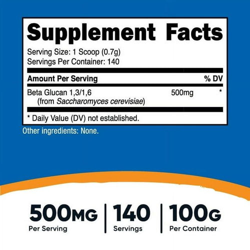 Nutricost Beta Glucan Supplement Powder 100 Grams (140 Servings) EasyOptionXY LLC