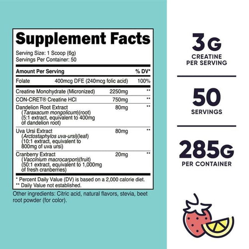 Nutricost Creatine Monohydrate Powder for Women Strawberry Lemonade, 50 Servings, Supplement EasyOptionXY LLC