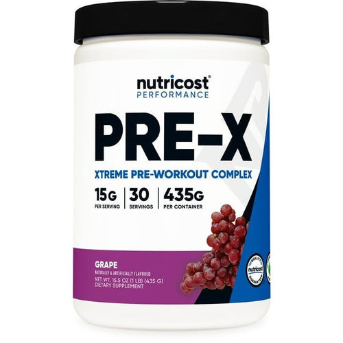Nutricost Pre-X, Extreme Pre-Workout Powder Complex, Grape, 30 Servings, Vegetarian, Non-GMO and Gluten Free EasyOptionXY LLC
