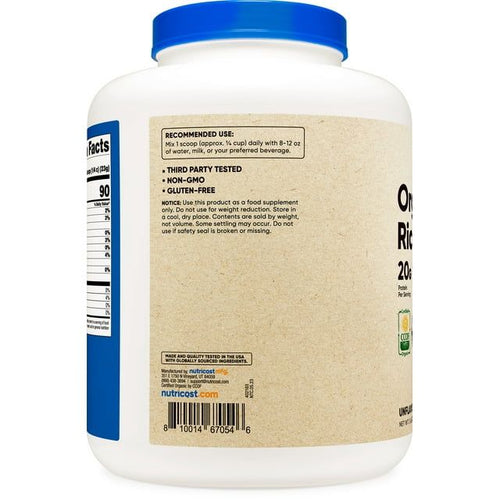 Nutricost Organic Rice Protein Powder 5lbs (Unflavored) - Non-GMO Supplement EasyOptionXY LLC
