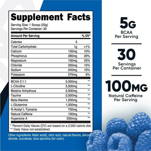 Nutricost Intra-Workout Powder, 30 Servings (Blue Raspberry) - Non-GMO Supplement EasyOptionXY LLC