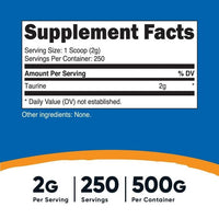 Nutricost Taurine Supplement Powder 500 Grams, 250 Servings EasyOptionXY LLC