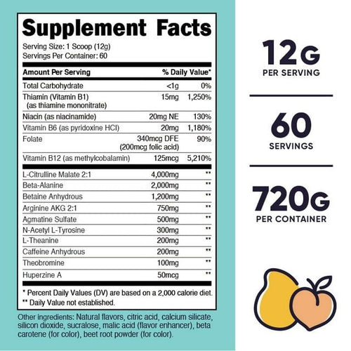 Nutricost Pre-Workout For Women (Peach Mango)- 60 Servings, Supplement EasyOptionXY LLC