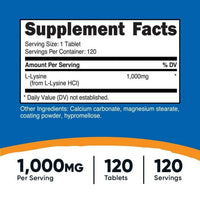 Nutricost L-Lysine 1000mg, 120 Tablets - Gluten Free & Non-GMO Amino Acid Supplement EasyOptionXY LLC