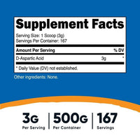 Nutricost D-Aspartic Acid (DAA) Powder - 500G, 167 Servings - DAA Supplement EasyOptionXY LLC