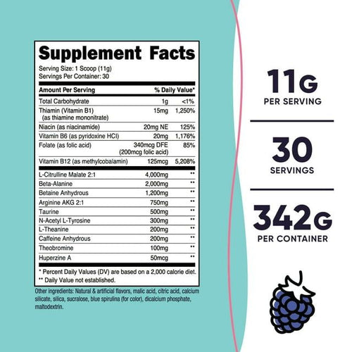 Nutricost Pre-Workout Supplement Powder for Women, Blue Raspberry, 30 Servings EasyOptionXY LLC