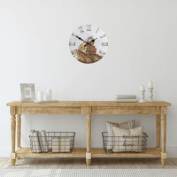 Northlight 12" Roman Numeral Battery Operated Round Wall Clock with Train Design EasyOptionXY LLC