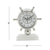DecMode 8" Silver Stainless Steel Ship Wheel Clock with Marble Base EasyOptionXY LLC