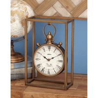 DecMode 13" Bronze Metal Standing Stopwatch Clock EasyOptionXY LLC
