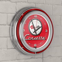 Corvette C1 Neon Clock - 14 inch Diameter - Red EasyOptionXY LLC