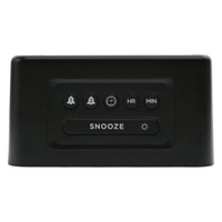 Lumoday Dual USB Charging Station Digital Alarm Clock (Black/Wood) EasyOptionXY LLC