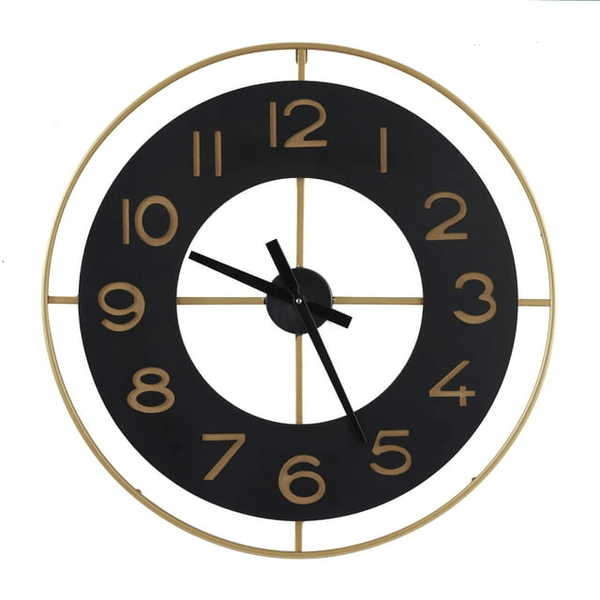DecMode 28" Gold Metal Wall Clock with Gold accents EasyOptionXY LLC