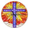 Designart 'Holy Cross Stained Glass Style ' Rustic wall clock(Size 23" x 23") EasyOptionXY LLC