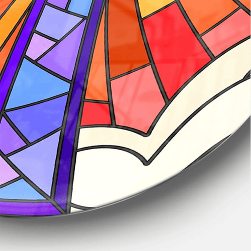 Designart 'Holy Cross Stained Glass Style ' Rustic wall clock(Size 23" x 23") EasyOptionXY LLC