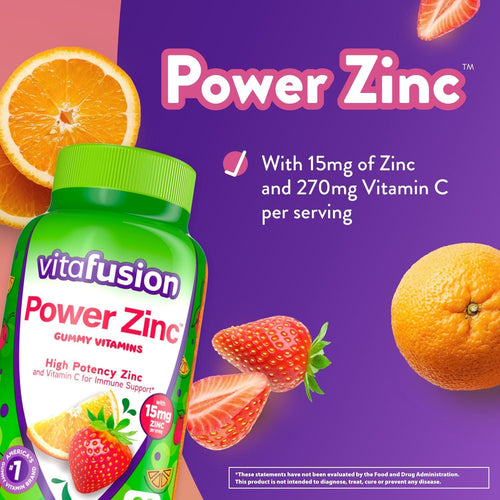 Vitafusion Power Zinc Gummy Vitamins; Strawberry Tangerine Flavored; 90 Count EasyOptionXY LLC