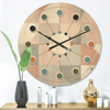 Designart 'Geometric Round Textured Pattern' Mid-Century Modern Wood Wall Clock(Size 16" x 16") EasyOptionXY LLC
