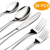 Silverware Sets, 30 Pieces Stainless Steel Flatware Set, Utensils Set Service for 6, Tableware Cutlery Set for Home and Restaurant, Knives Forks Spoons, Mirror Polished, Dishwasher Safe, Silver EasyOptionXY LLC