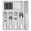 49-Piece Silverware Set with Flatware Drawer Organizer, Durable Stainless Steel Cutlery Set for 8, Mirror Polished Kitchen Utensils Tableware Service with Steak Knives Dinner Fork Knife Spoon & Tray EasyOptionXY LLC