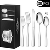 30 Piece Silverware Set for 6, TINANA Stainless Steel Flatware Set,Mirror Polished Cutlery Utensil Set,Durable Home Kitchen Eating Tableware Set, Fork Knife Spoon Set,Dishwasher Safe EasyOptionXY LLC