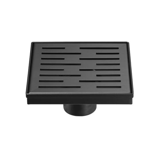 Square Shower Drain 4" with Removable Grate, Matte Black Polished 304 Stainless Steel Shower Drain, Shower Drain, Floor Shower Drain with Hair Strainer, Adjustable Levelingft