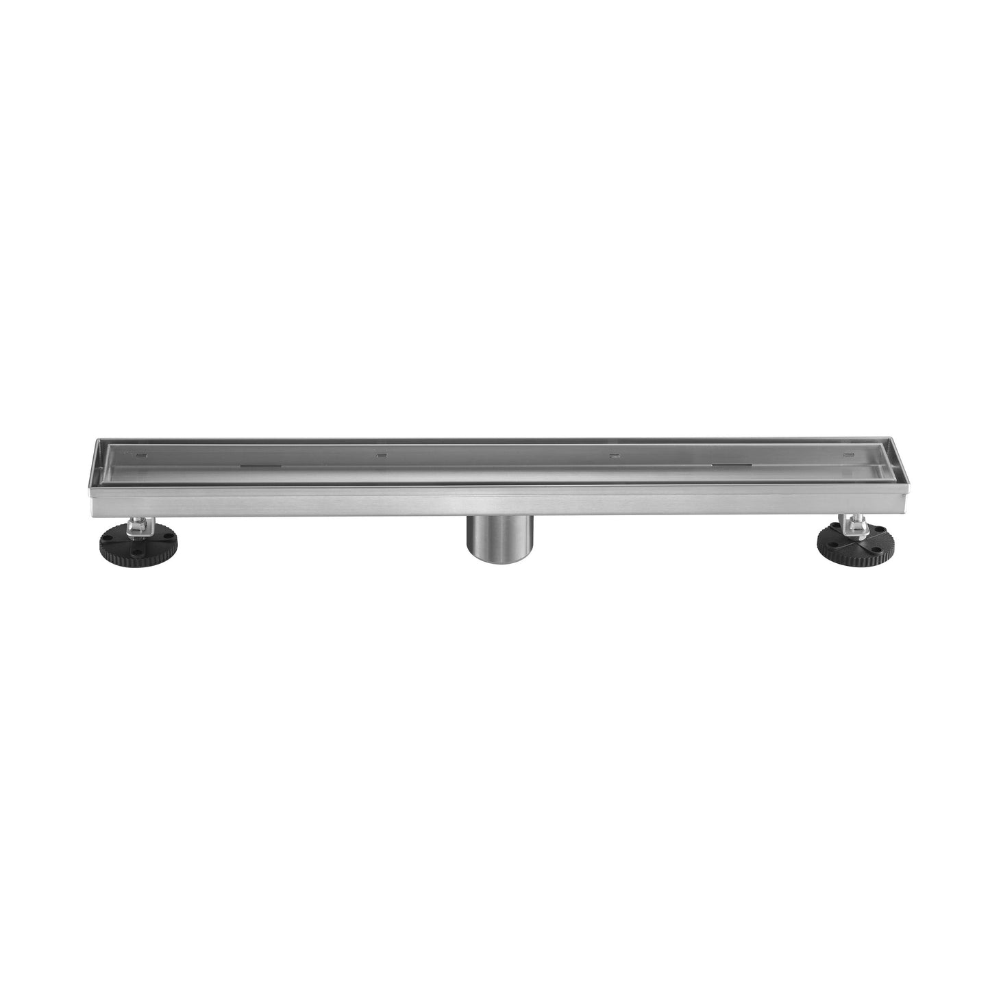 Linear Shower Drain 24" Comes with Tiled Stealth and 304 Stainless Steel Brushed Polished 2 in 1 Panels, Tile Insert Shower Drain, Equipped with Adjustableft,Hair Filters
